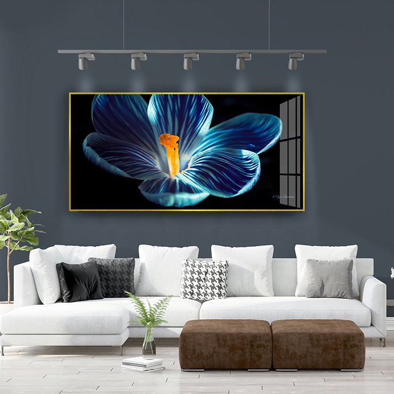 Wall Art Home Decoration Factory Wholesale Customized Crystal Porcelain Painting Wall Art Plants Flower Diamonds