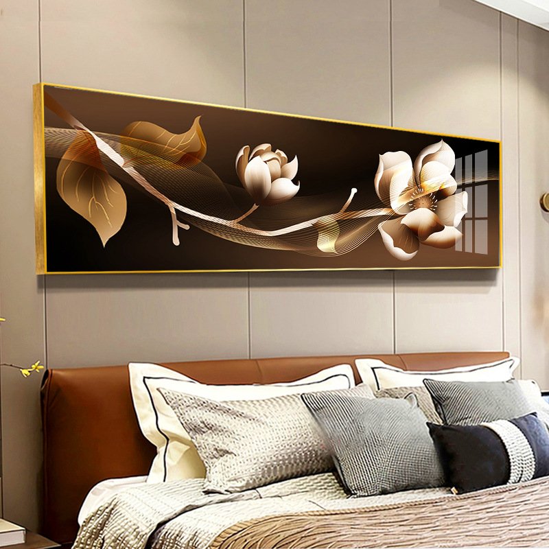 Home Decor Custom Modern Abstract Rose Butterfly Gold Black home decor luxury framed wall art crystal porcelain diamond painting