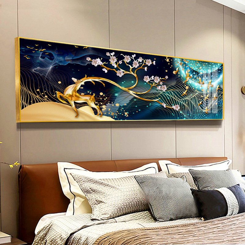 Home Decor Custom Modern Abstract Rose Butterfly Gold Black home decor luxury framed wall art crystal porcelain diamond painting