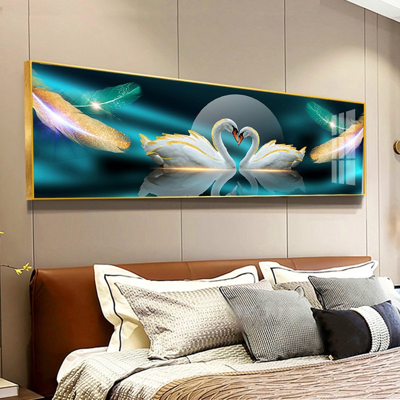 Home Decor Custom Modern Abstract Rose Butterfly Gold Black home decor luxury framed wall art crystal porcelain diamond painting