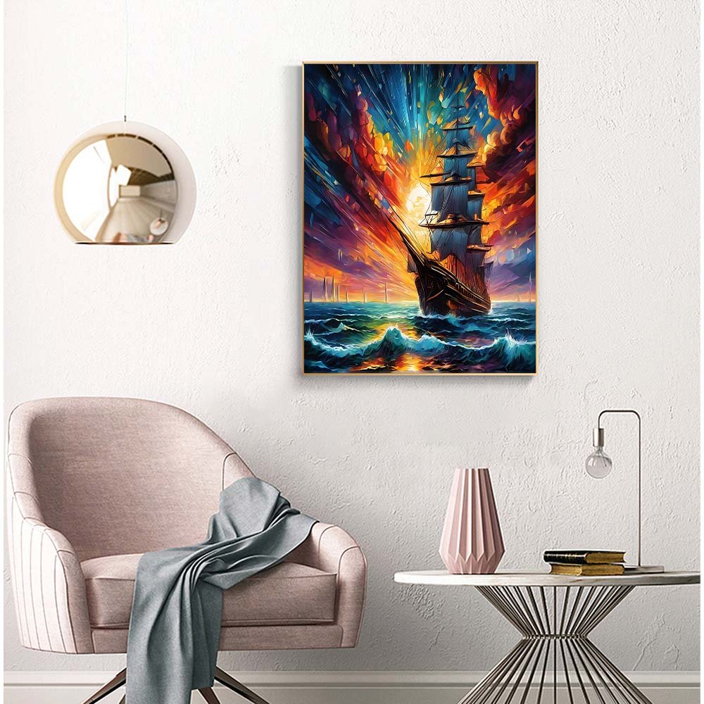 Landscape painting Draw Full Diamond painting Kits DIY Adult Maritime shipping Diamond Painter Home Wall art Decoration Gift