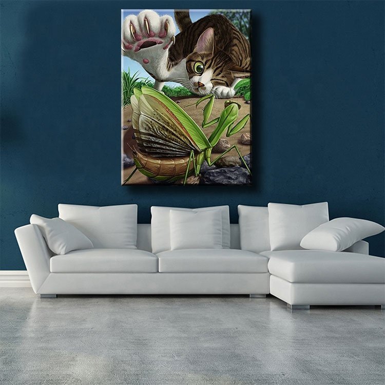 Ever Moment Diamond Painting Handmade Full Square Cat Grasshopper Decoration Home 3F618