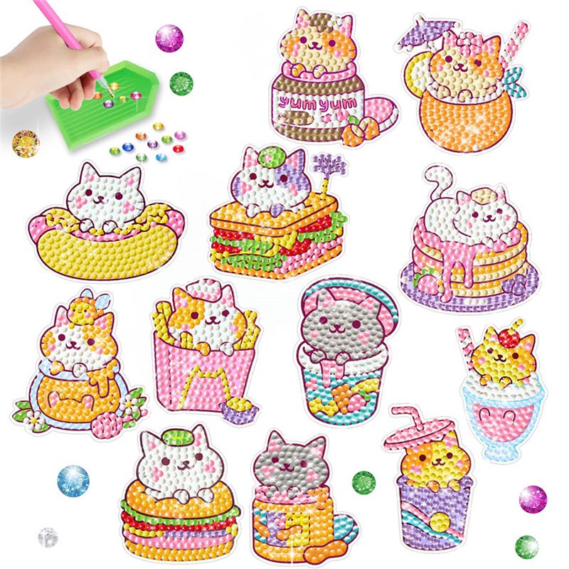 Hot Selling Rainbow Stickers Kit Diamond Stickers DIY Animal Painting Art Diamond Stickers
