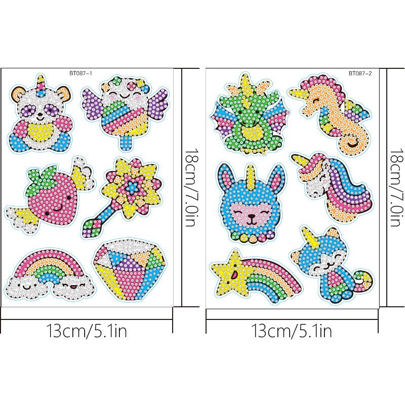 Hot Selling Rainbow Stickers Kit Diamond Stickers DIY Animal Painting Art Diamond Stickers