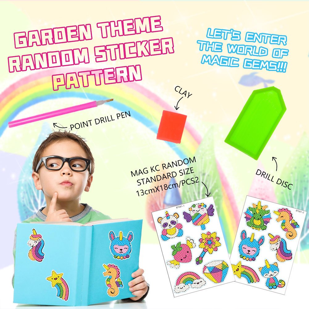 Hot Selling Rainbow Stickers Kit Diamond Stickers DIY Animal Painting Art Diamond Stickers