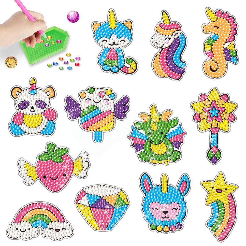Hot Selling Rainbow Stickers Kit Diamond Stickers DIY Animal Painting Art Diamond Stickers