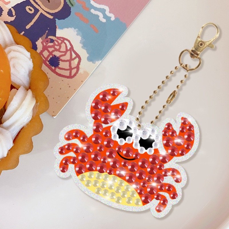 15PCS DIY Keychain Full Drill Crystal Lovely Animals Unicorn Big Gem 5D Diamond Painting for Kids