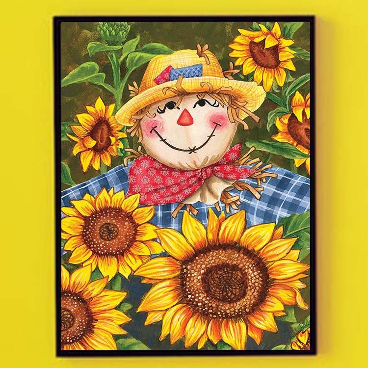 Diamond Painting Sunflower Scarecrow Cartoon Full Square Embroidery Art Kits DIY Handmade Home Wall Decor 4Y1938