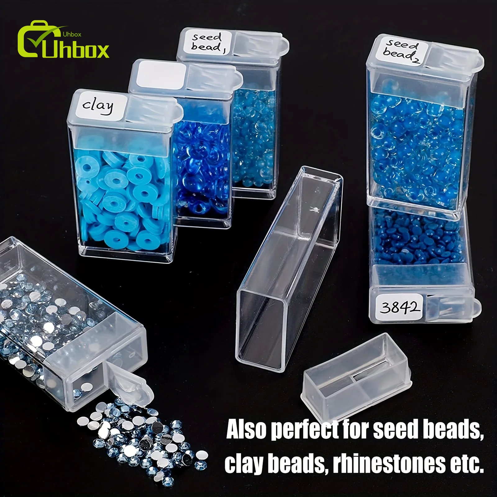 124 Slots Plastic Storage Box DIY Diamond Painting Beads Charms Jewelry Accessories Organizer Box Square Plastic Storage Box