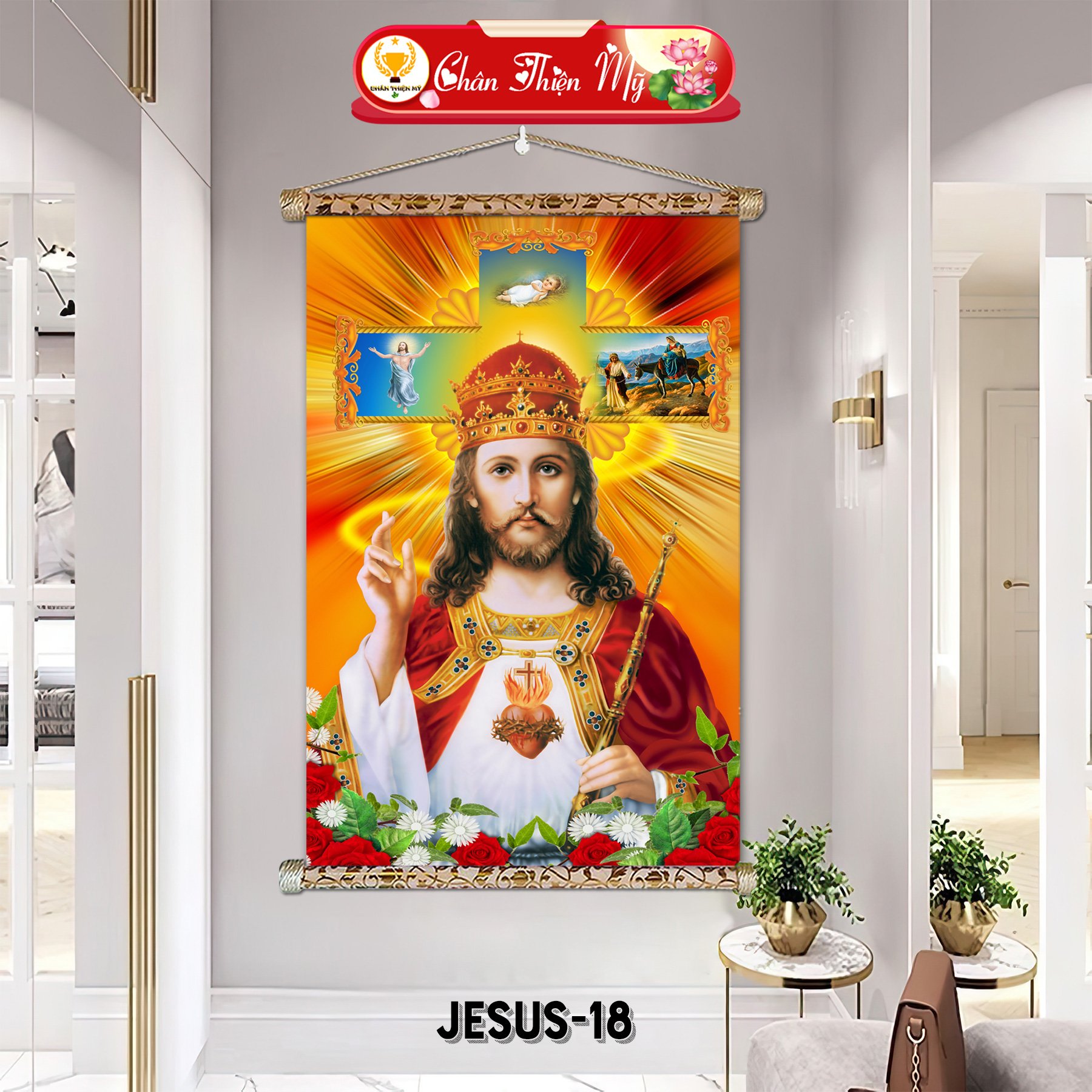 Jesus God Wall Art Printed On Canvas Framed