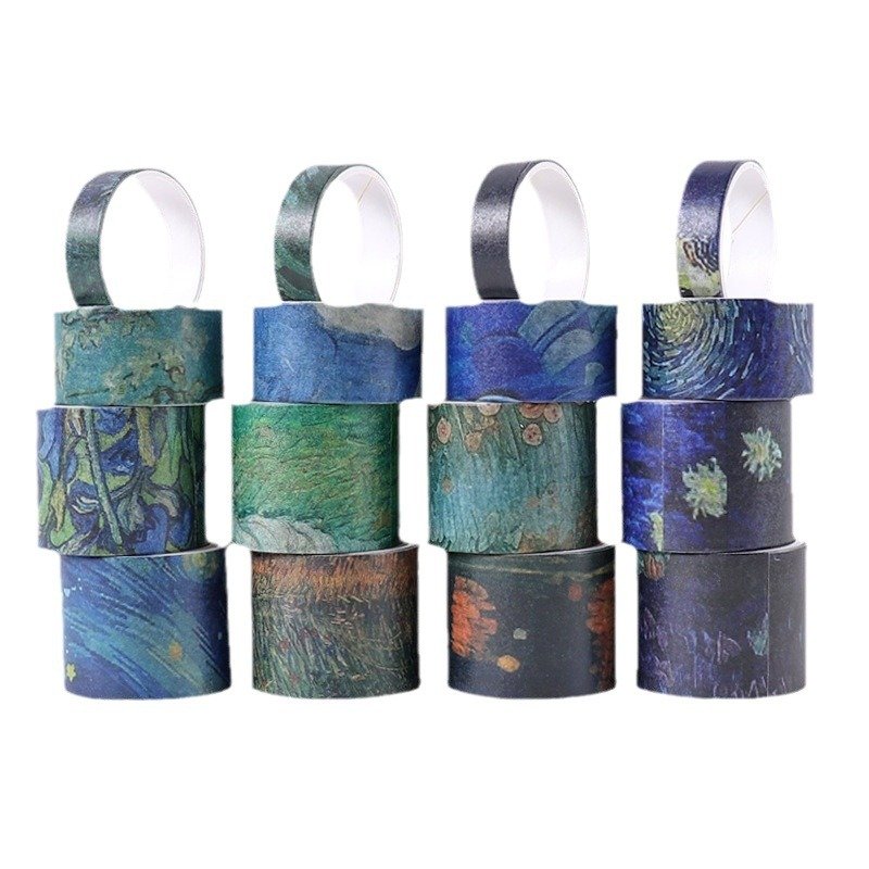 16 Rolls Van Gogh Washi Tape Set,Decorative Masking Washi Tape for DIY Diamond Painting,Journals,Planners,Scrapbook,Wrapping
