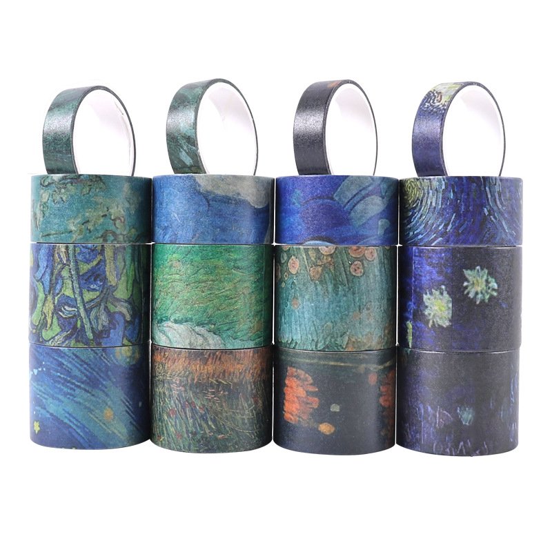 16 Rolls Van Gogh Washi Tape Set,Decorative Masking Washi Tape for DIY Diamond Painting,Journals,Planners,Scrapbook,Wrapping