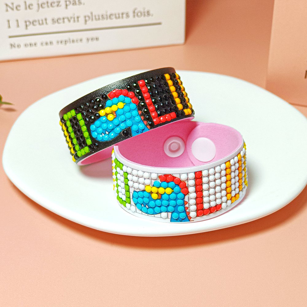 Wholesale Children's Diamond Painting Toys Adjustable Snap Closure Bracelets DIY Diamond Painting Bracelets