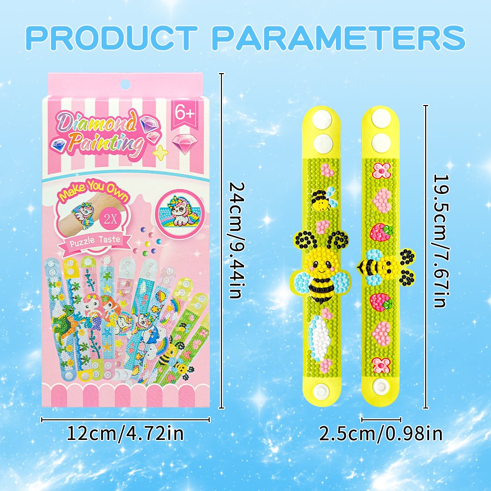 Wholesale Children's Diamond Painting Toys Adjustable Snap Closure Bracelets DIY Diamond Painting Bracelets