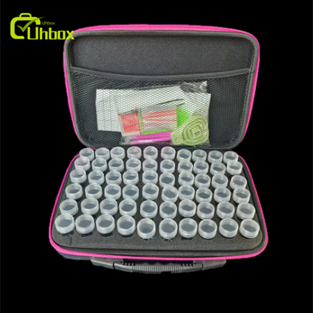 Multifunctional Diamond Painting Tools Kit with 60 Slots Plastic Storage Box and Carry Case Square Shape Art Accessories