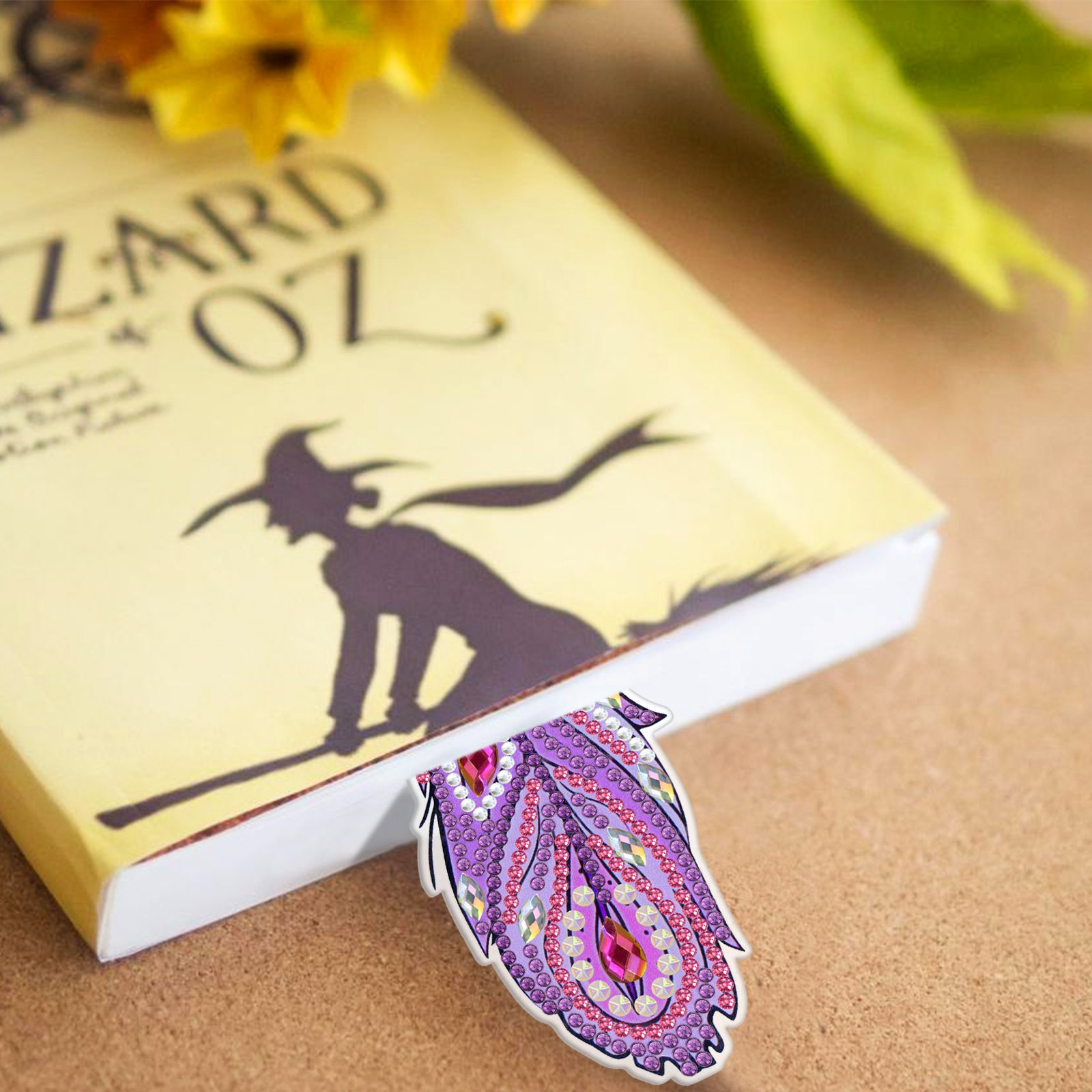 2024 New Design Handmade Crystal Crafts 6 PCS 5D Diy Diamond Painting Feather Bookmark For Gifts