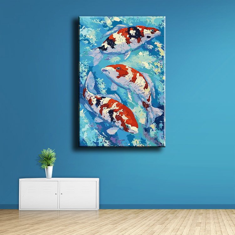 Ever Moment Diamond Painting Full Square Drill Fish Koi Lotus Decoration Cross Stitch Diamond Embroidery Rhinestone 3F2294