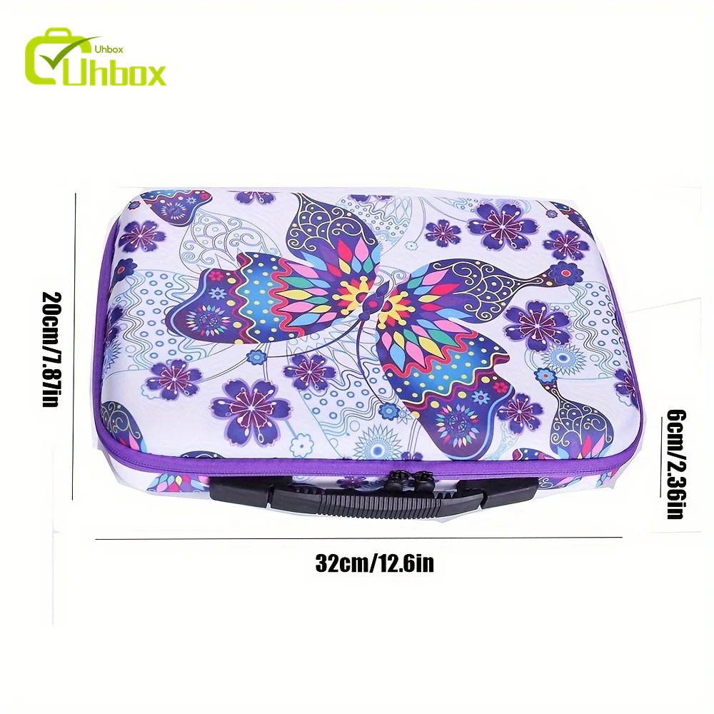 DIY Diamond Painting Storage Box with Carry Zipper 54 Bottles Capacity Plastic Accessory Organizer for Embroidery & Painting