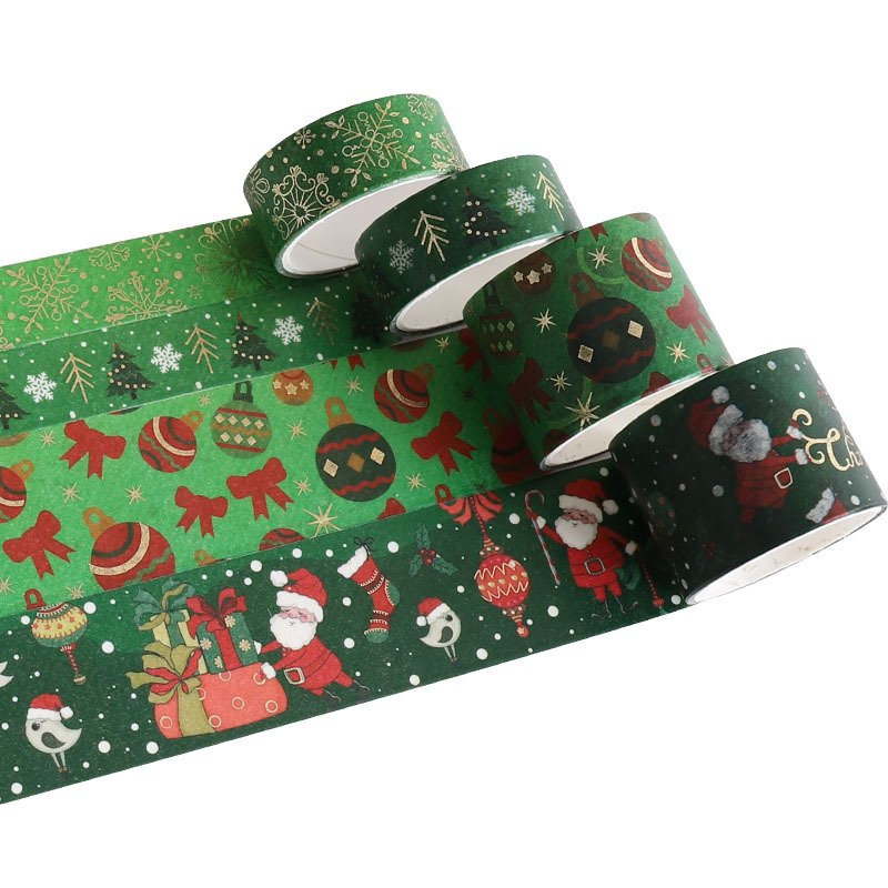 16 Rolls Christmas Gold Foil Washi Tape Set,Decorative Adhesive Tape for Scrapbook,Arts & Crafts,Journals,and Planners