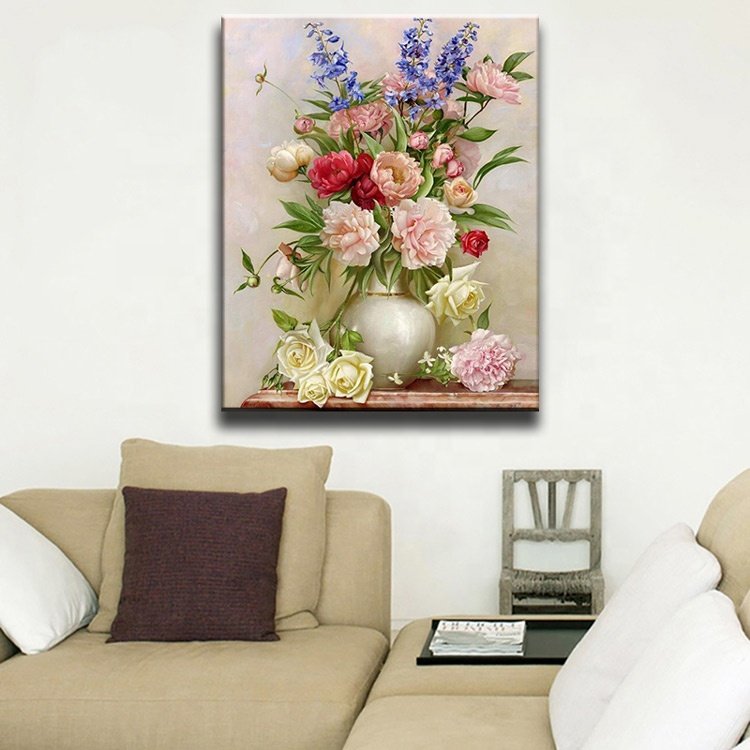 Ever Moment Diamond Painting Plant Flower Colorful Resin Full Square Embroidery Mosaic Handmade Living Room Decoration S2F2534