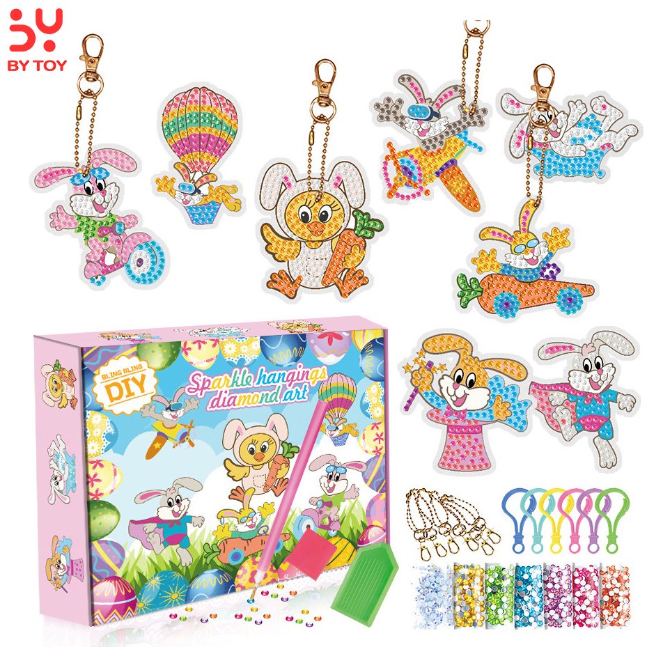 New DIY diamond painting stickers cartoon animal series Restaurant Rabbit Egg Crafts Paste Passed Drill