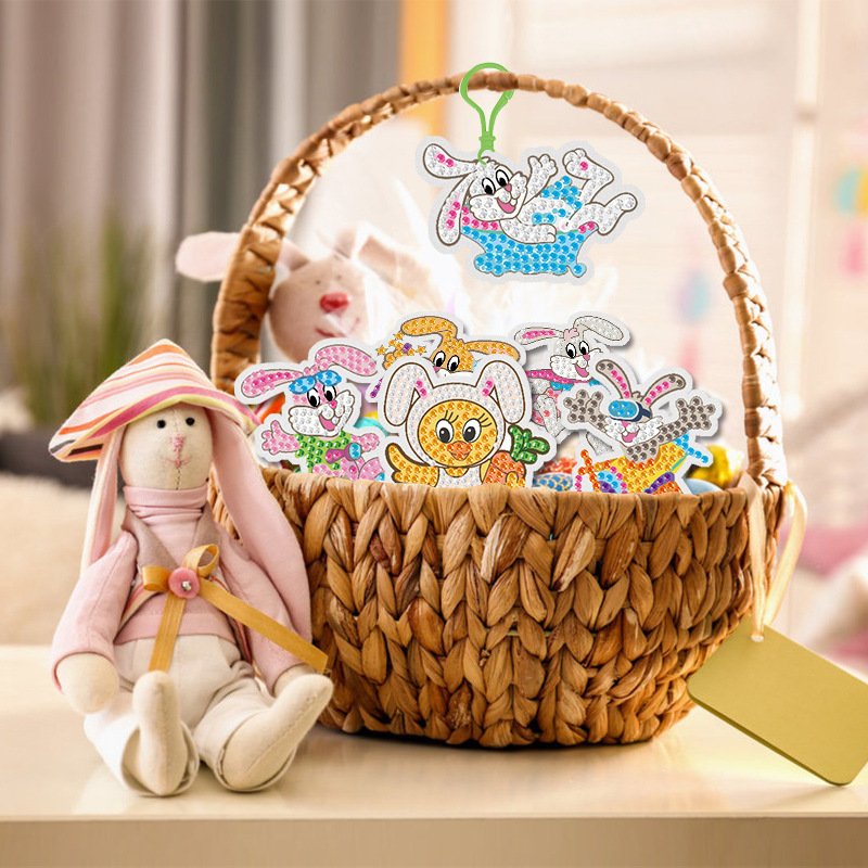 New DIY diamond painting stickers cartoon animal series Restaurant Rabbit Egg Crafts Paste Passed Drill