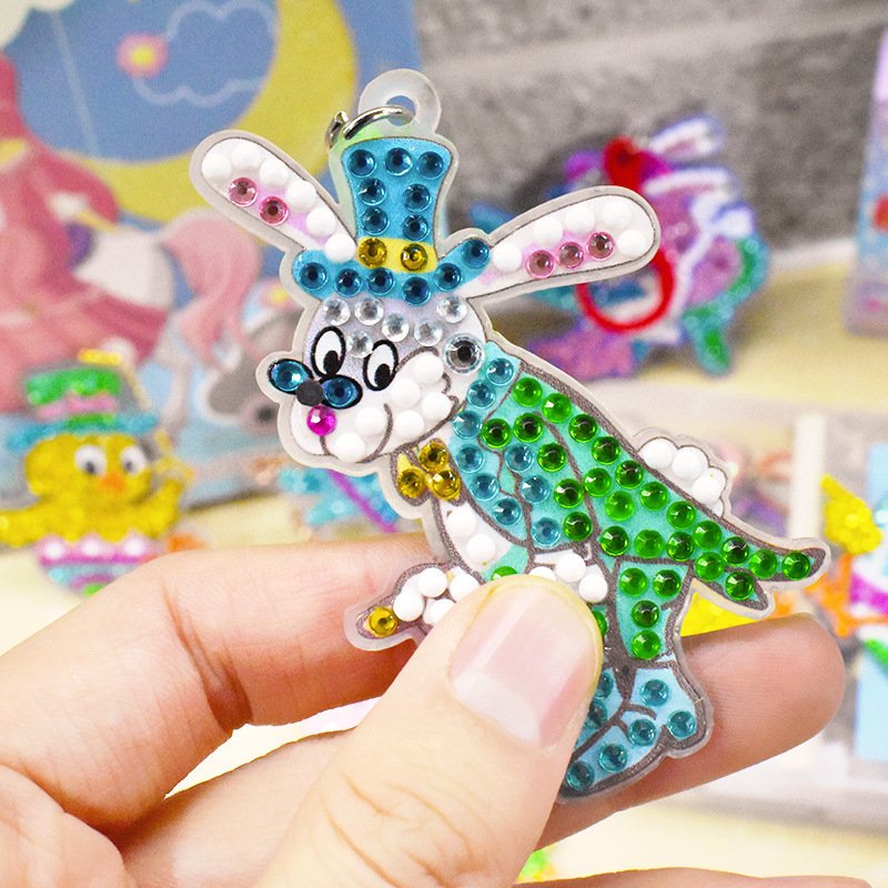 New DIY diamond painting stickers cartoon animal series Restaurant Rabbit Egg Crafts Paste Passed Drill
