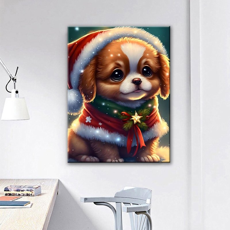 Wholesale 5d Diamond Painting Kit for Adults Animal Dog Pattern Flannel Fairy Dust Diamond Ab Diamond Home Decor for Beginners