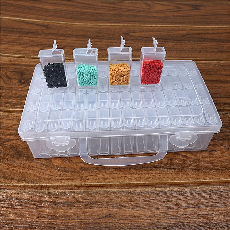 64 Grid Plastic Storage Box Diamond Painting Accessories Tools Container Box Sets Diamond Painting Jewelry Diamond Storage