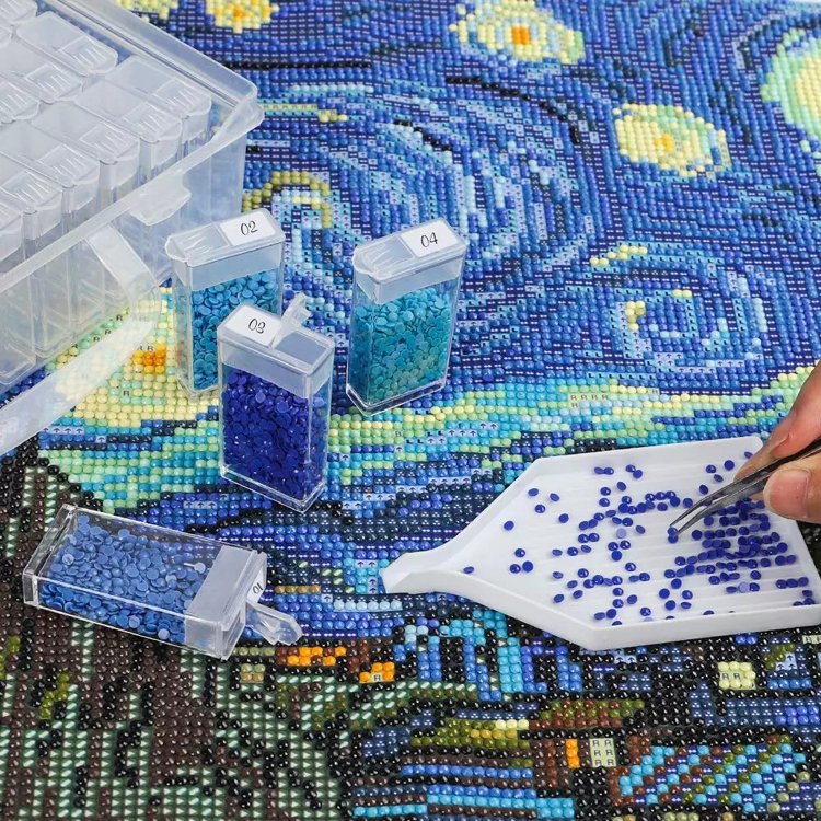 64 Grid Plastic Storage Box Diamond Painting Accessories Tools Container Box Sets Diamond Painting Jewelry Diamond Storage