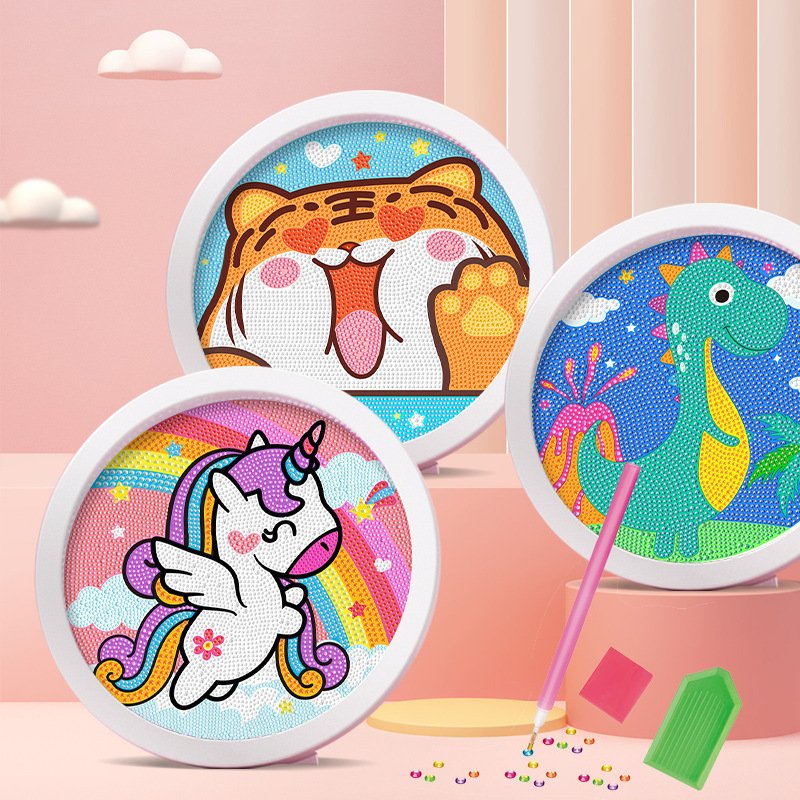 Wholesale New Children's Puzzle Cartoon Diamond Paintings In Various Styles DIY Diamond Art Painting Frames
