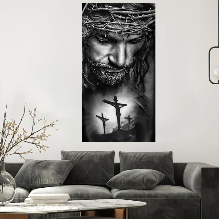 Jesus Diamond Painting by Numbers Big Large Size 16 x31 Inch 5D Full Diamond Painting Kits Religious Jesus Round Shape