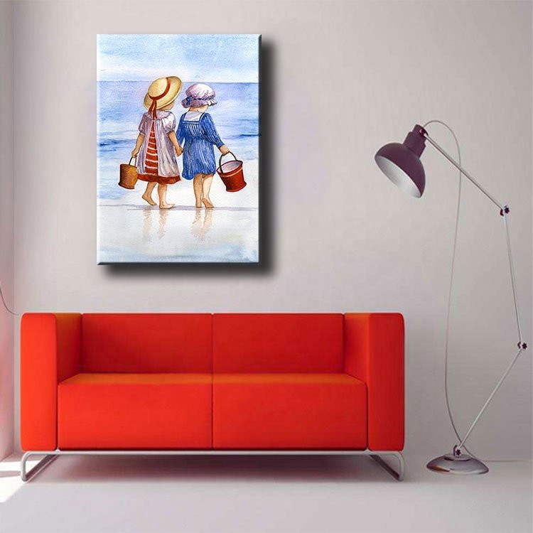 Ever Moment Diamond Painting Children Seaside Girls Art Decor Household 3F1944