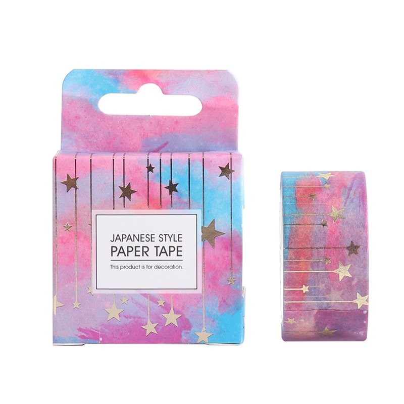 Starry Sky Space 6 Rolls Washi Masking Tape Set Decorative Writable Craft Tape for DIY Scrapbook Designs