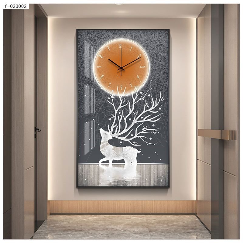 Low price wholesale inlaid diamond light luxury modern frame decorative painting crystal porcelain wall art clock
