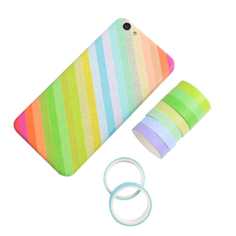 24 Rolls Macaron Color Washi Tape Set,Decorative Masking DIY Plain Washi Tapes for Children and Gifts Warpping
