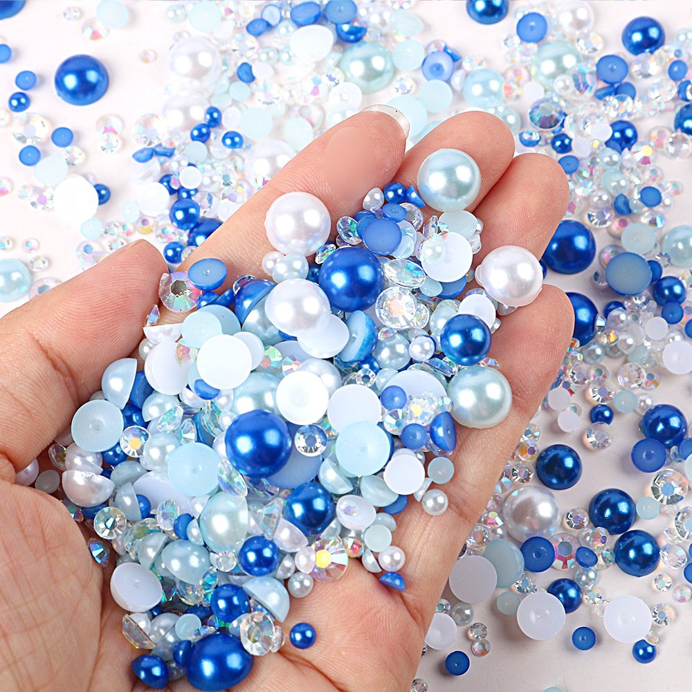 Over 100 Colors Flat Back Pearls Pink AB Rhinestone Applique Half Round Beads Flatback Pearls For Diy Decoration