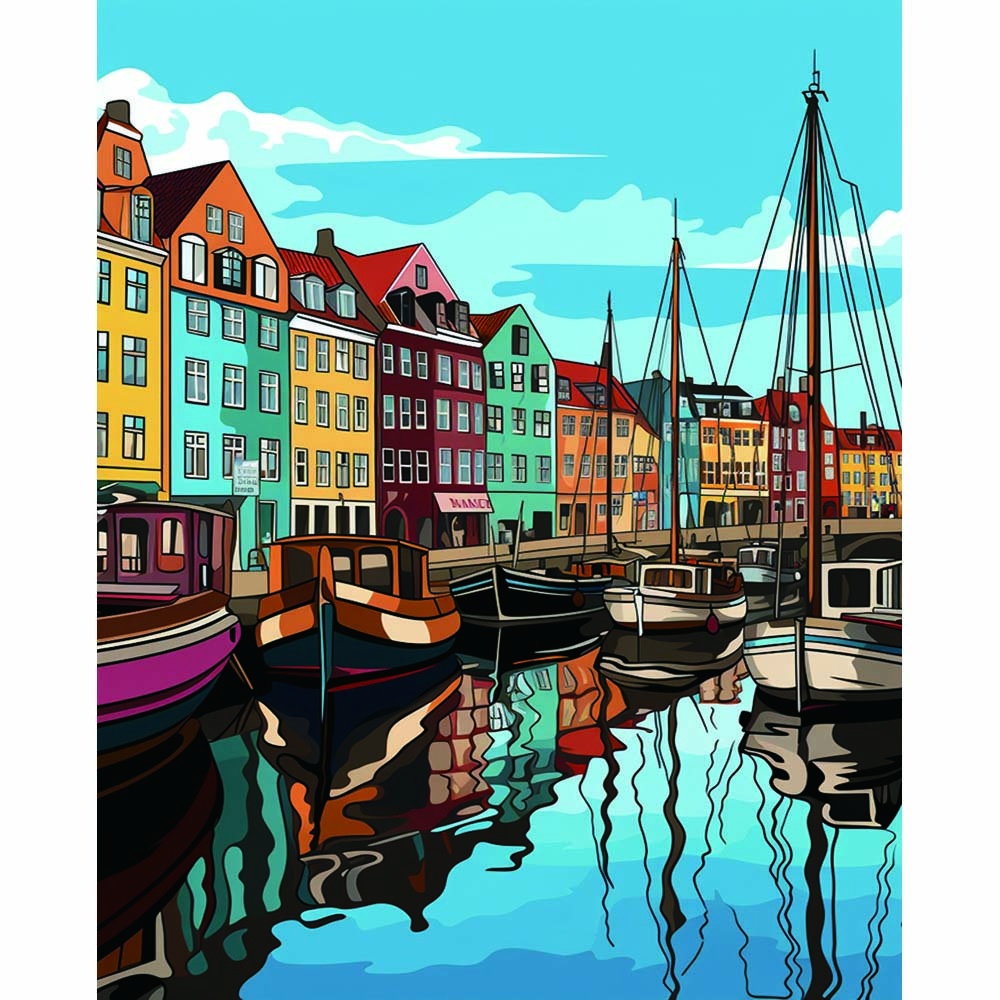 Landscape painting Draw Full Diamond painting Kits DIY Adult port city Diamond Painter Home Wall art Decoration Gift
