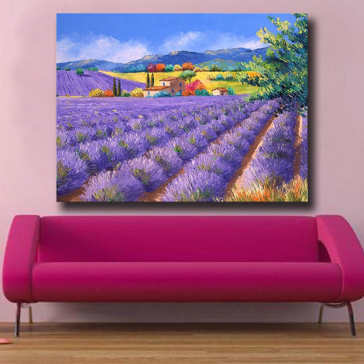 Ever Moment Paintings Diamond Rhinestones Field Scenery Mosaic Flowers Beads Cross Stitch Hobby DIY Art Crafts Home Decor 4Y2108