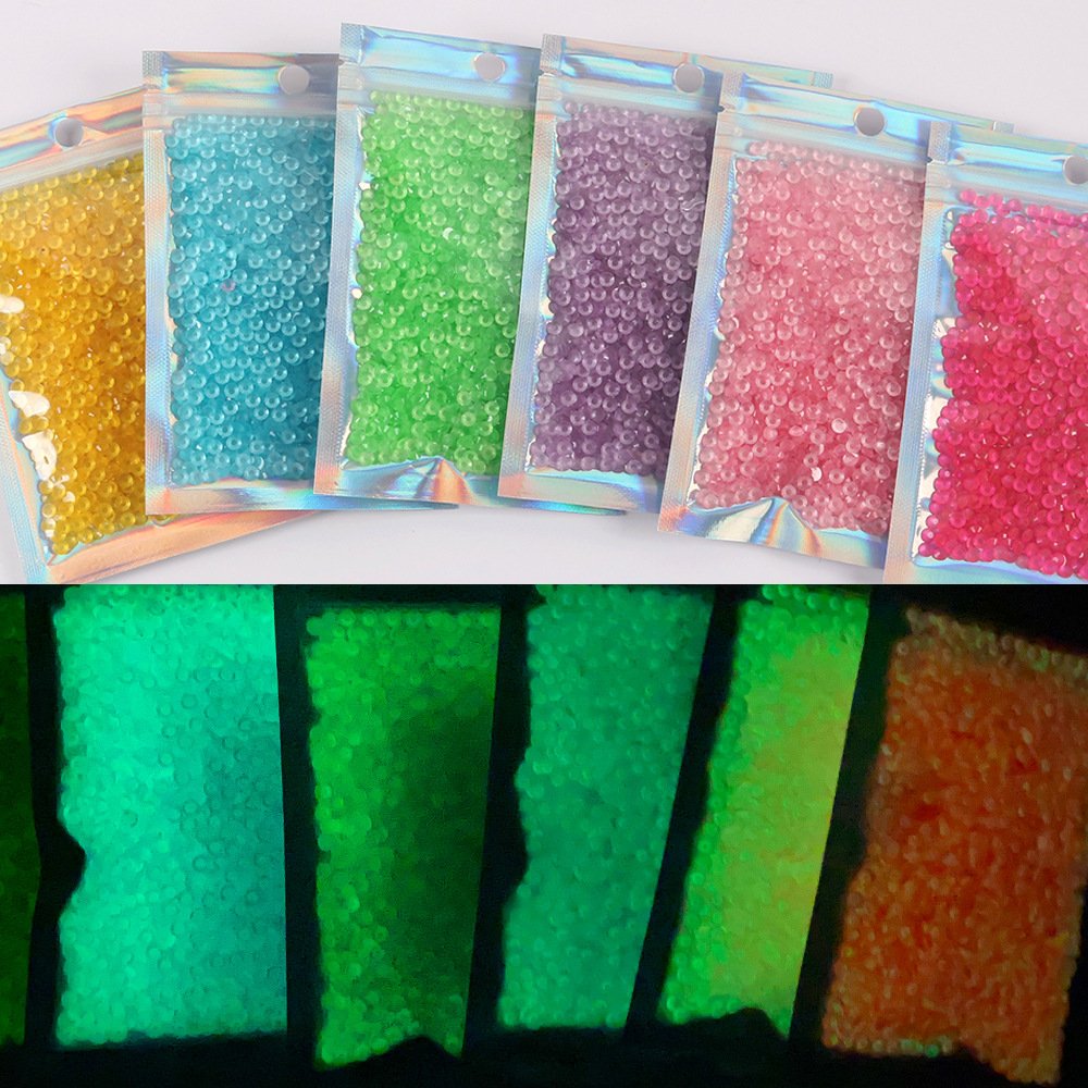 3mm 5000PCS Luminous Flat Back Resin Non Hot Fix Rhinestone Jelly Neon Nail Glow in the Night Rhinestones