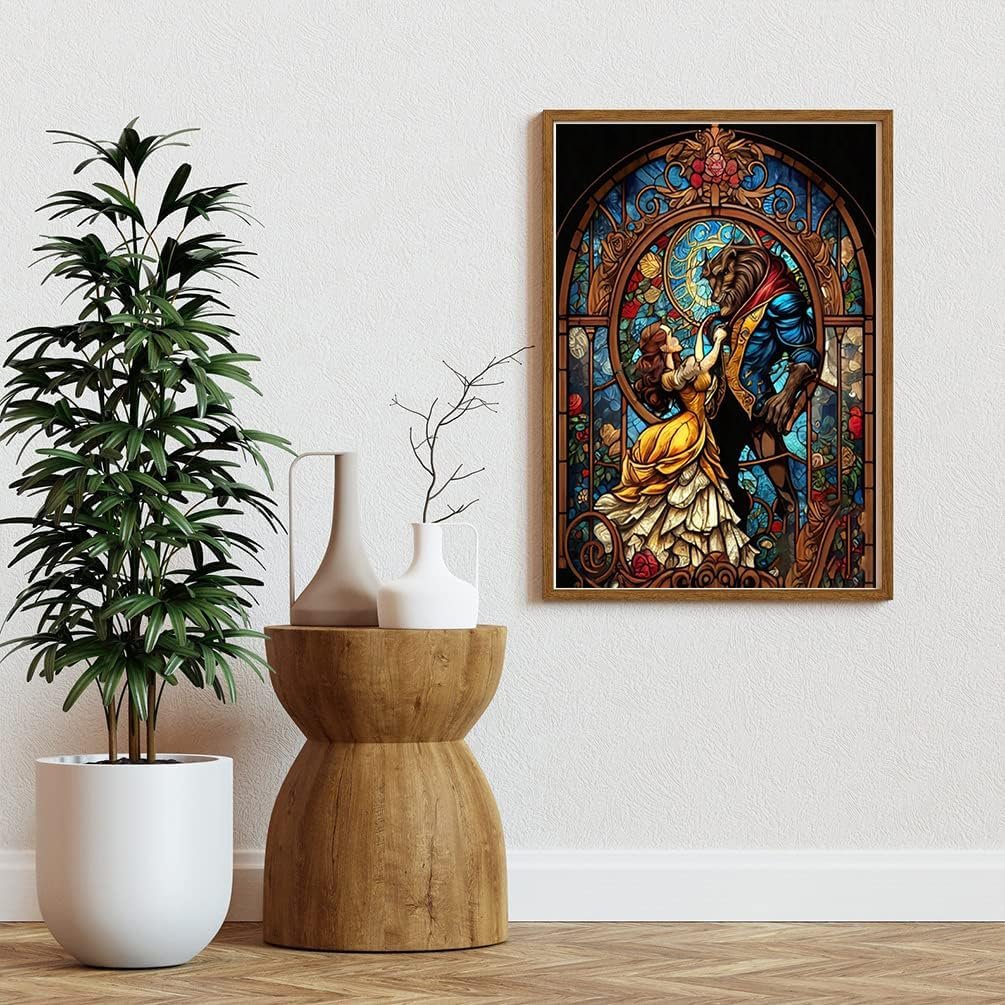 Diamond Painting Kits for Adults - Beauty and The Beast DIY 5D Diamond Art Kits Full Drill Diamond Dots Paintings