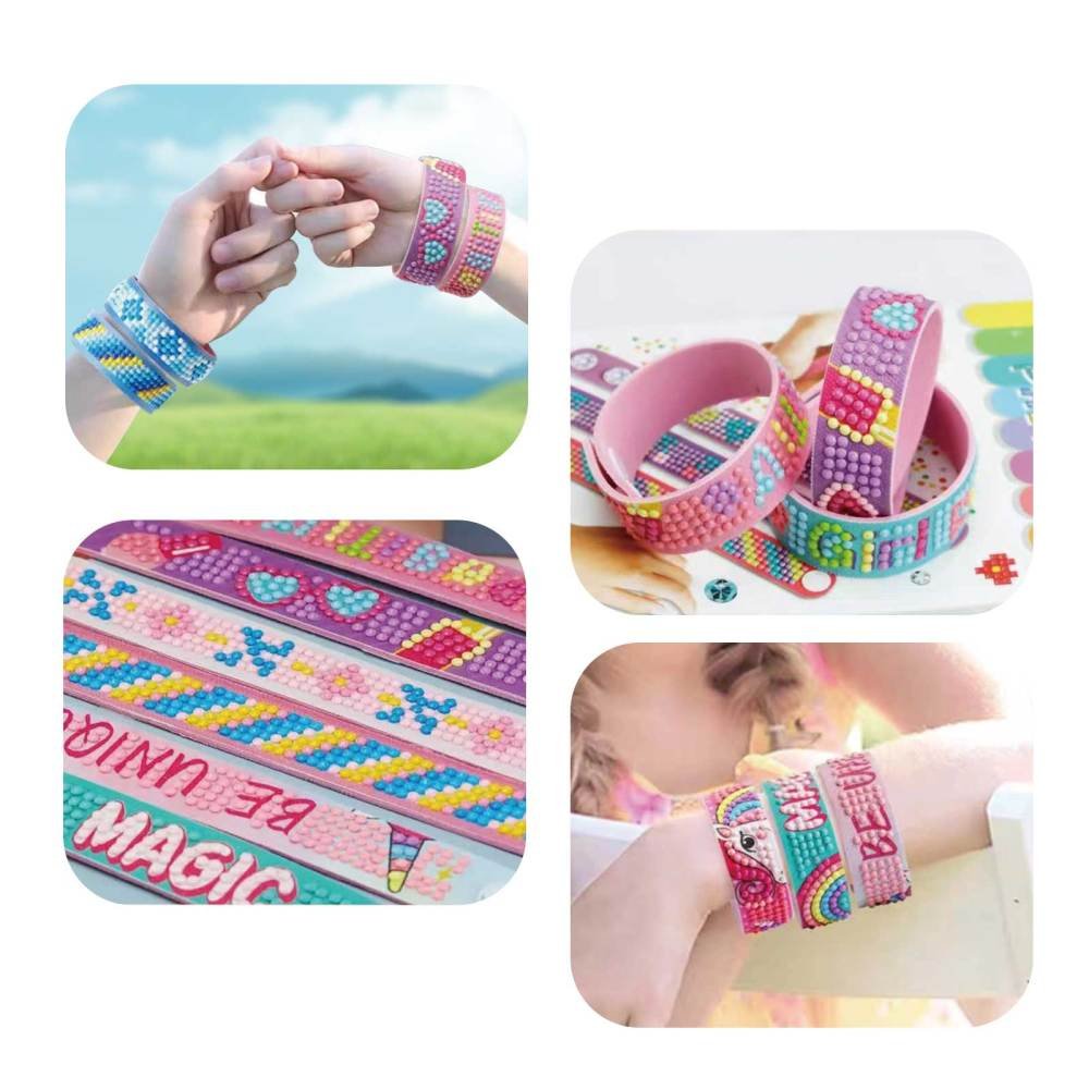 Sticker Bracelet Art and Craft Gem Painting Kit Gem Marked with Diamonds 5D Diamond Stickers for Kids