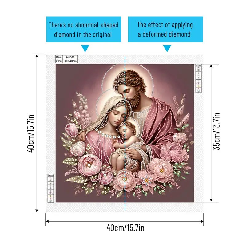 1PC 5D Irregular Diamond Art Painting Kit God's Family Picture DIY Handmade Mosaic Perfect Gift Adults Home Wall Decoration Oil