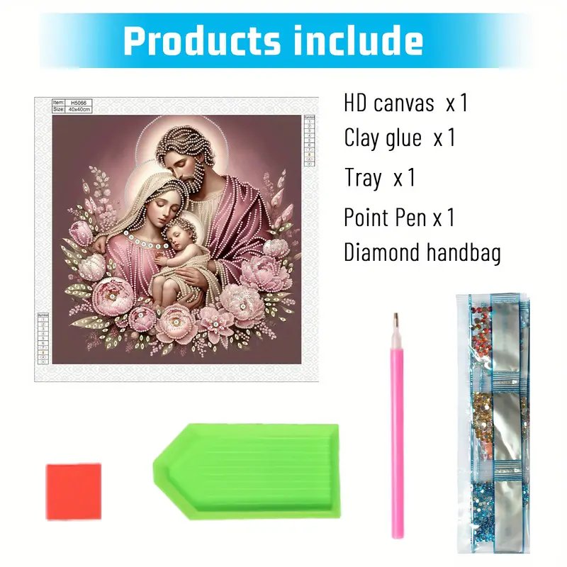 1PC 5D Irregular Diamond Art Painting Kit God's Family Picture DIY Handmade Mosaic Perfect Gift Adults Home Wall Decoration Oil