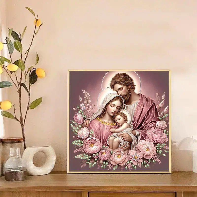 1PC 5D Irregular Diamond Art Painting Kit God's Family Picture DIY Handmade Mosaic Perfect Gift Adults Home Wall Decoration Oil