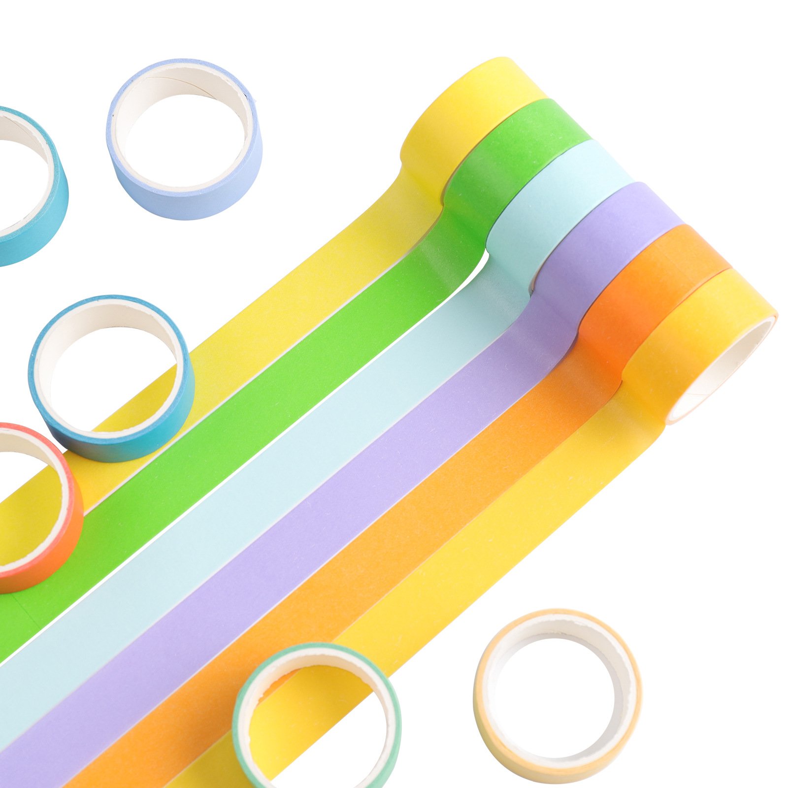 48 Rolls Colorful Rainbow Decorative Washi Masking Tape Set for for DIY Diamond Art,Journals,Planners,Scrapbook,Wrapping