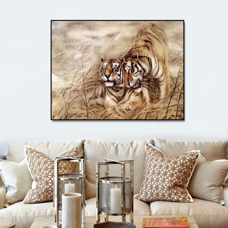 5d DIY Diamond Painting Kits Mosaic Short Lint Canvas Full Drill Diamond Painting Animals Picture
