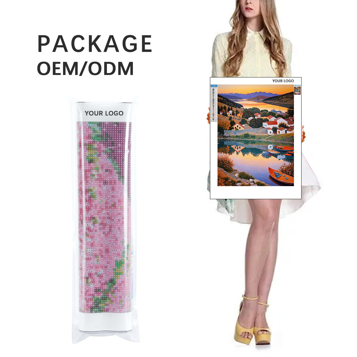 Diamond Painting Beautiful Town Scenery Landscape Home Decor Rhinestones DIY Gift Embroidery 30x40cm Full Crystals Painting Kit