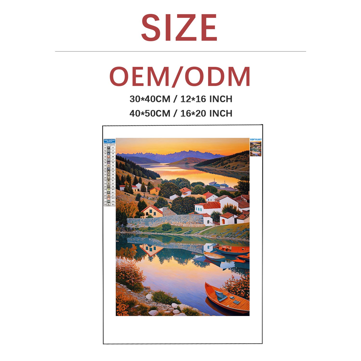 Diamond Painting Beautiful Town Scenery Landscape Home Decor Rhinestones DIY Gift Embroidery 30x40cm Full Crystals Painting Kit