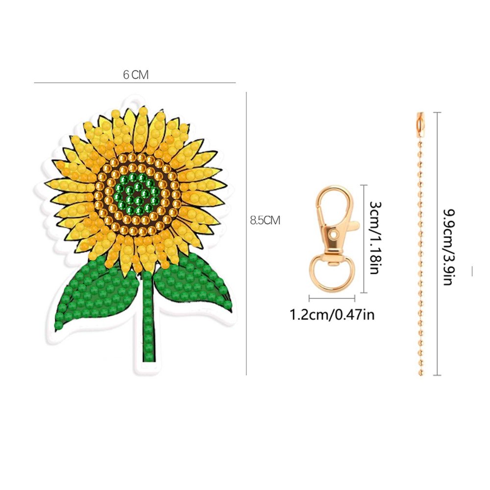 Customized DIY Diamond Painting Keychain Kit Cute Cartoon Mosaic Diamond Acrylic Keychain For Kids Bag Accessories